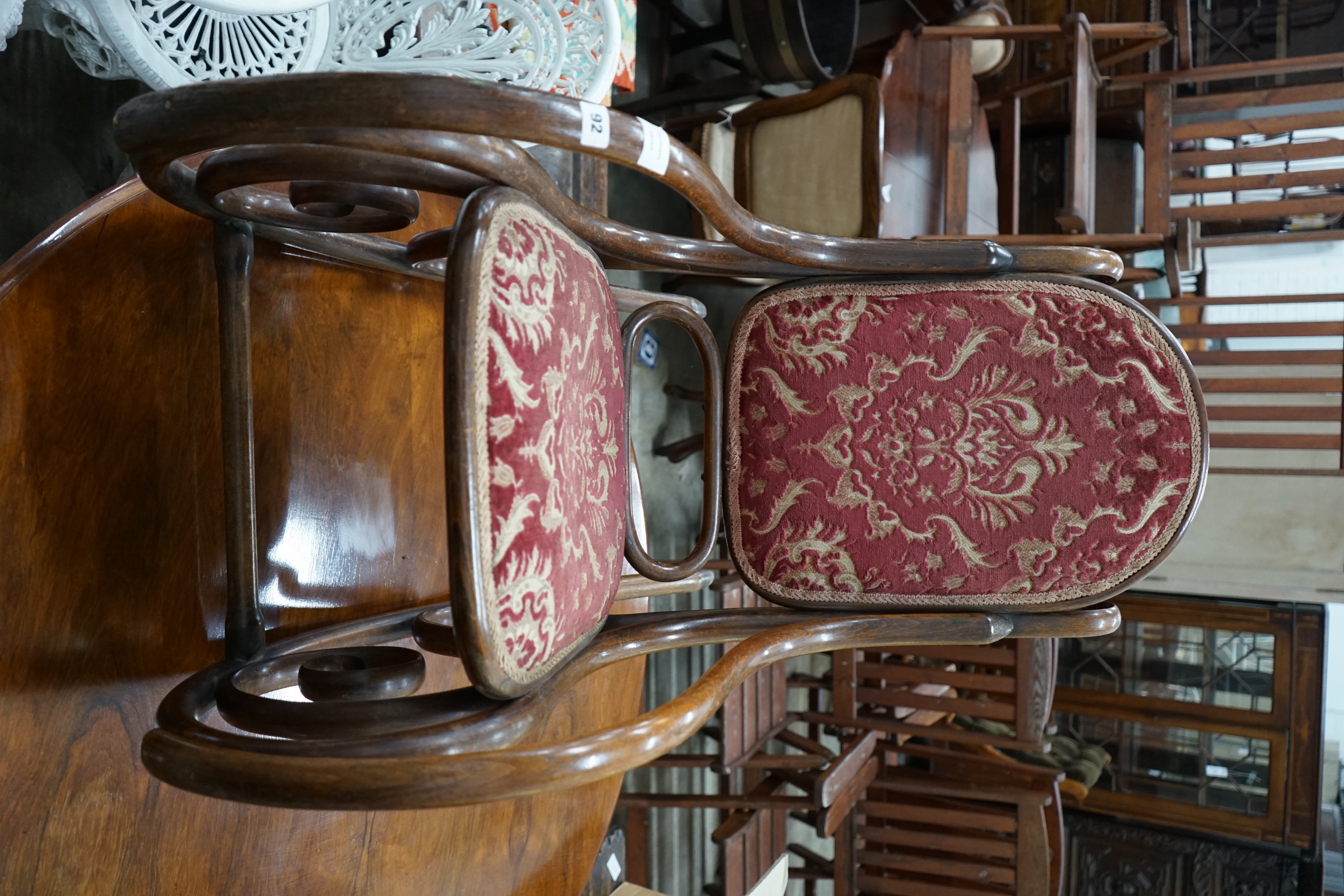 An early 20th century bentwood rocking chair